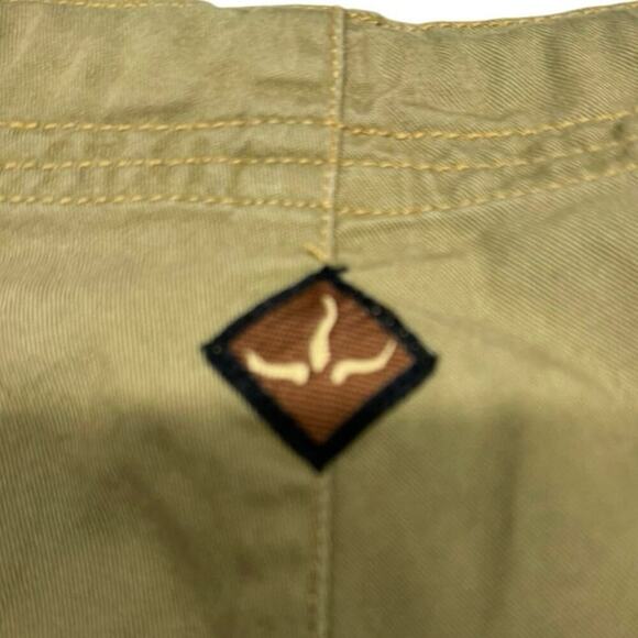 prAna Green Cotton Drawstring Utility pant with flare leg w/Embroidery Size XS - Picture 10 of 14